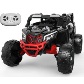 24V 400W Kids Ride On Car UTV W&Parents Remote Control,4-wheel Suspension, 3 Speed, Power Display,Bluetooth,MP3,Music,LED Light, Provide A Speed (Option: Black)