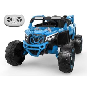 24V 400W Kids Ride On Car UTV W&Parents Remote Control,4-wheel Suspension, 3 Speed, Power Display,Bluetooth,MP3,Music,LED Light, Provide A Speed (Option: HAMIM4002BLUE)