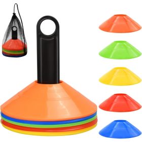 100pcs Disc Cones, Agility Soccer Cones With Carry Bag And Holder (Option: Black)